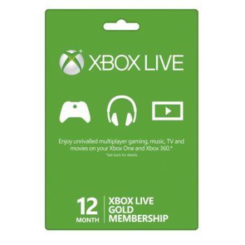Xbox Live Gold 12 Months Membership Card Microsoft Xbox One & Xbox 360